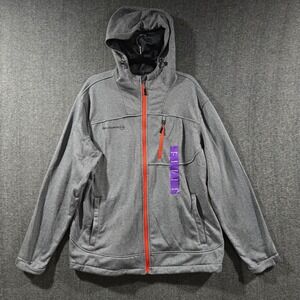 Free Country‎ Marled Tech Solid Gray Full Zip Hooded Fleece Mens Size XL